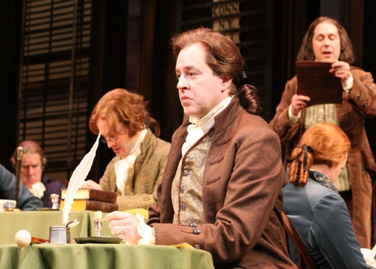 Jamie LaVerdiere (James Wilson), Don Stephenson (John Adams), and Kevin Pariseau (Charles Thomson) at 